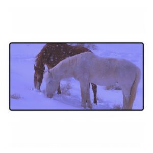 Wild Horses Winter Desk Mat — Western Heritage Desk Mat