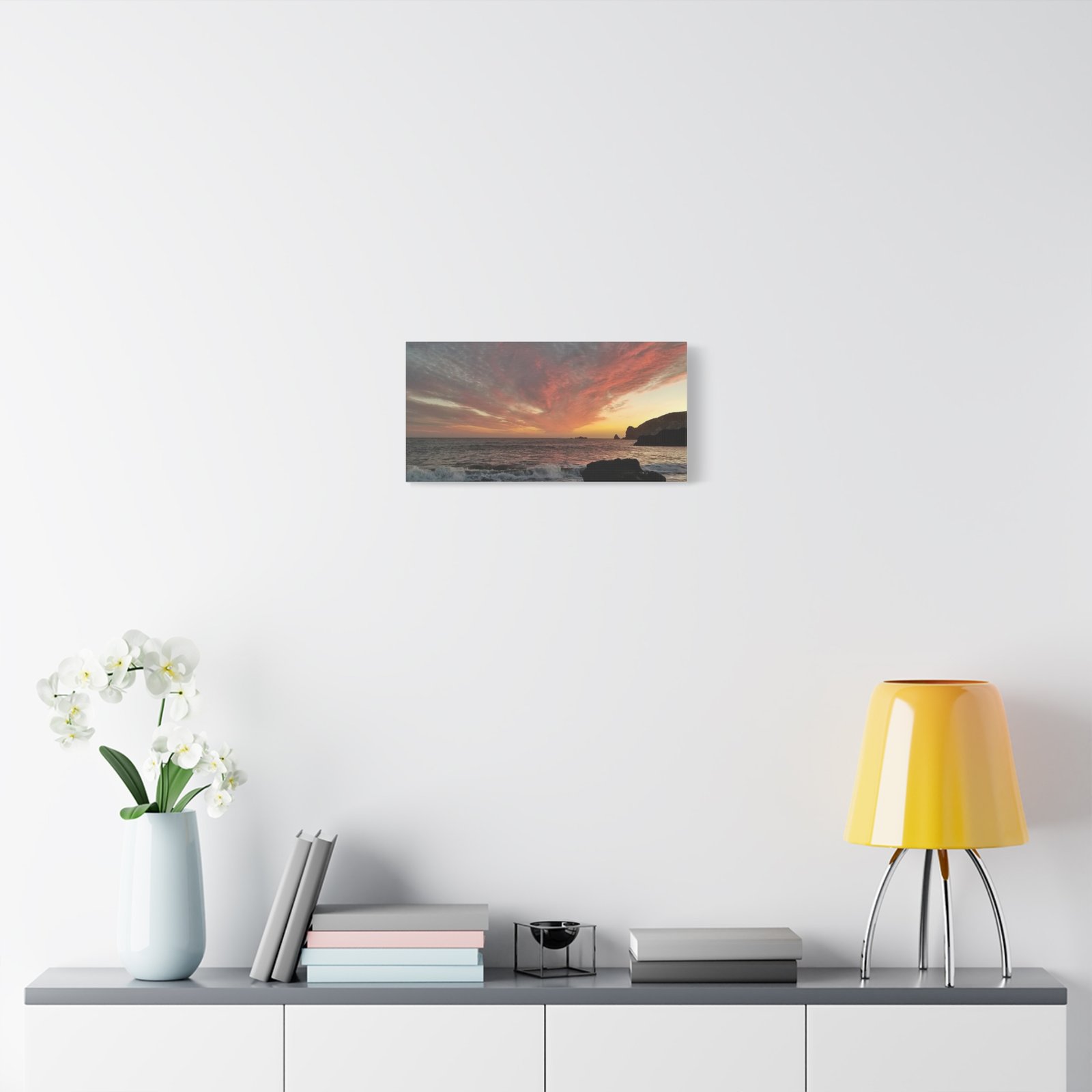 Sunset Beach Canvas Print — Dramatic Orange Sky Seascape, Matte Stretched Wall Art - Image 15